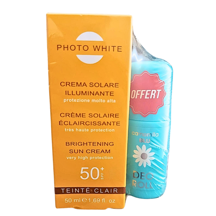 PHOTOWHITE CREME SOLAIRE ECLAIRCISANTE SPF50+TEINTE CLAIRE PACK