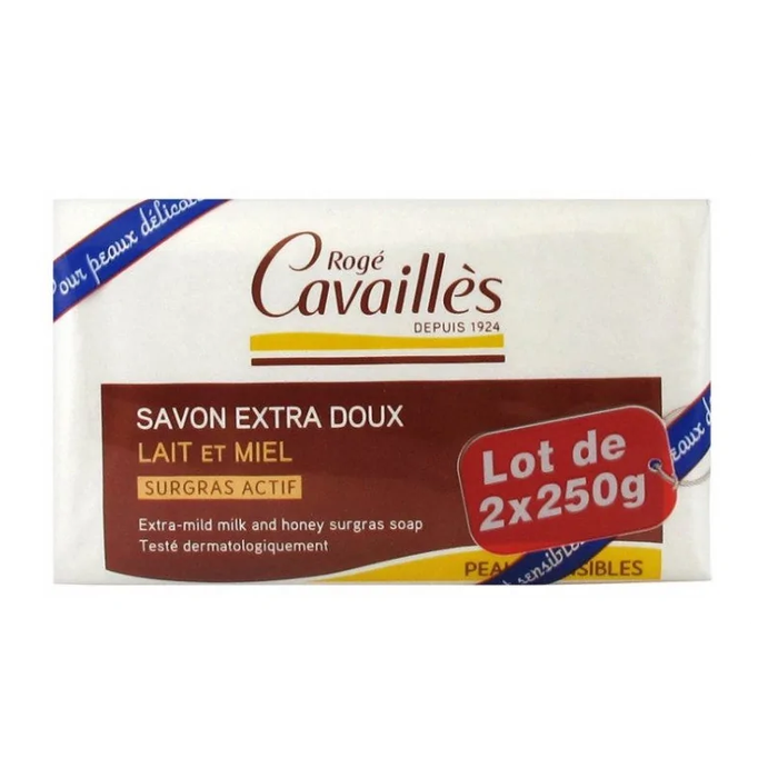 roge cavailles SAVON SURGRAS LAIT ET MIEL 250G X2