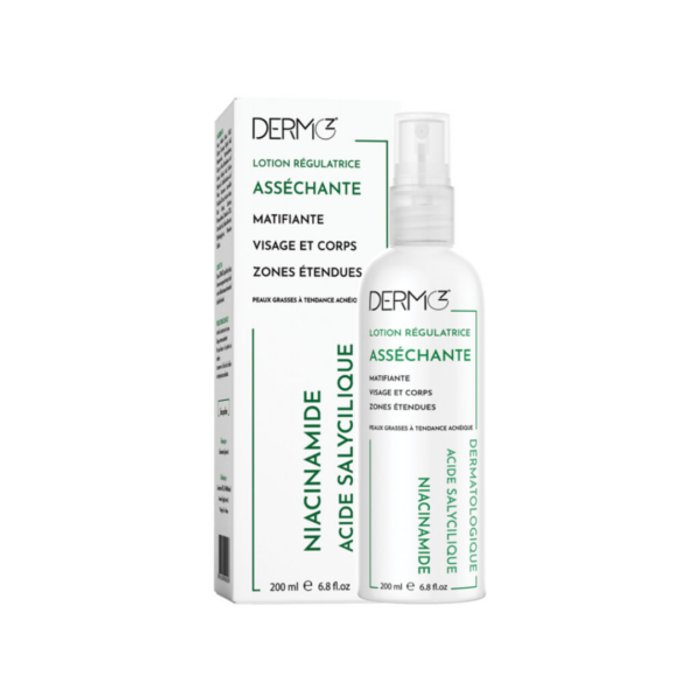 DERMOZ LOTION ASSECHANTE ANTI ACNE VIS&CORPS,ZONES ETENDUES 200ML