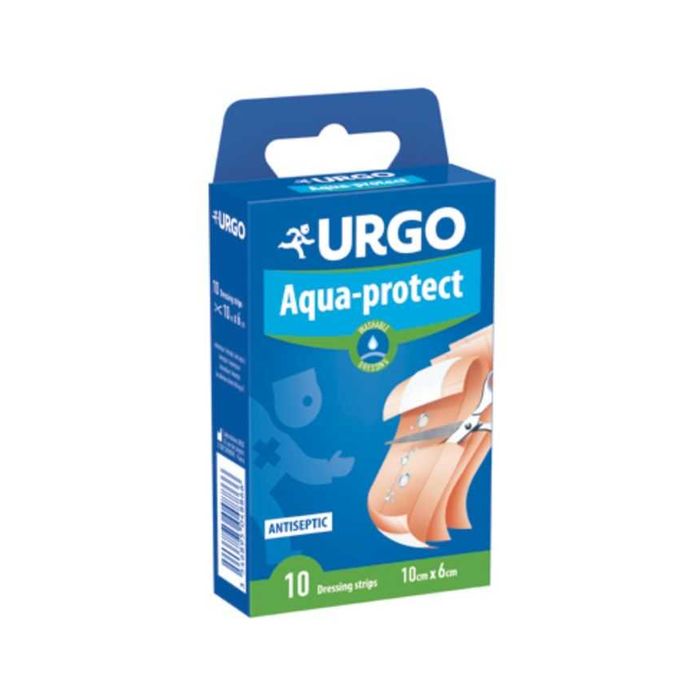 URGO LAVABLE 10 BANDES 10 X 6 AQUA PROTECT