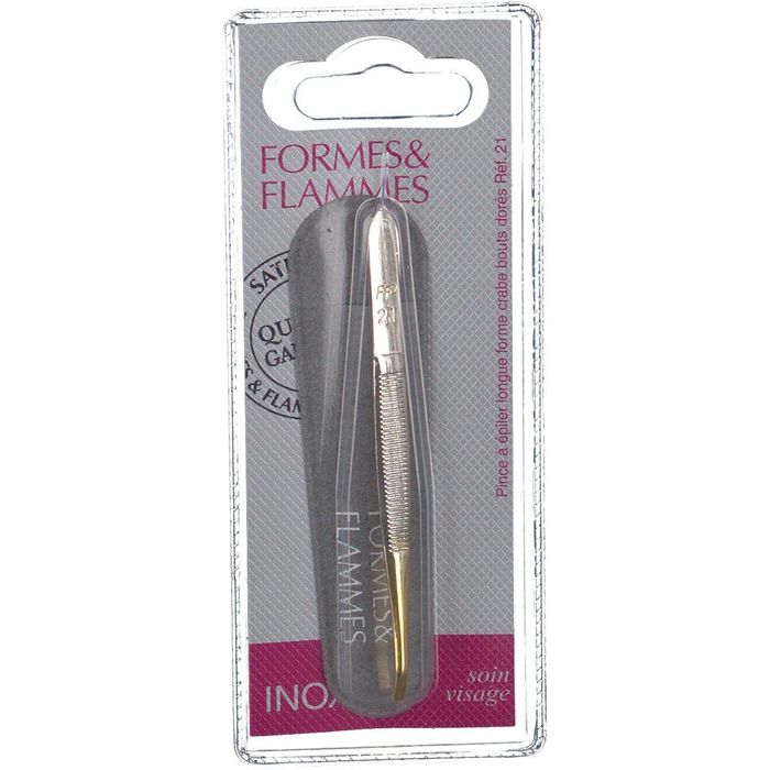 FORMES&FLAMMES PINCE A EPILER ACIER FORGE BOUTS DOREES R:14