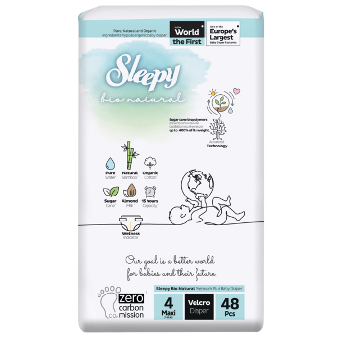 SLEEPY BIO NATUREL COUCHES BB 7-14KG T4 MAXI 48PCS6216