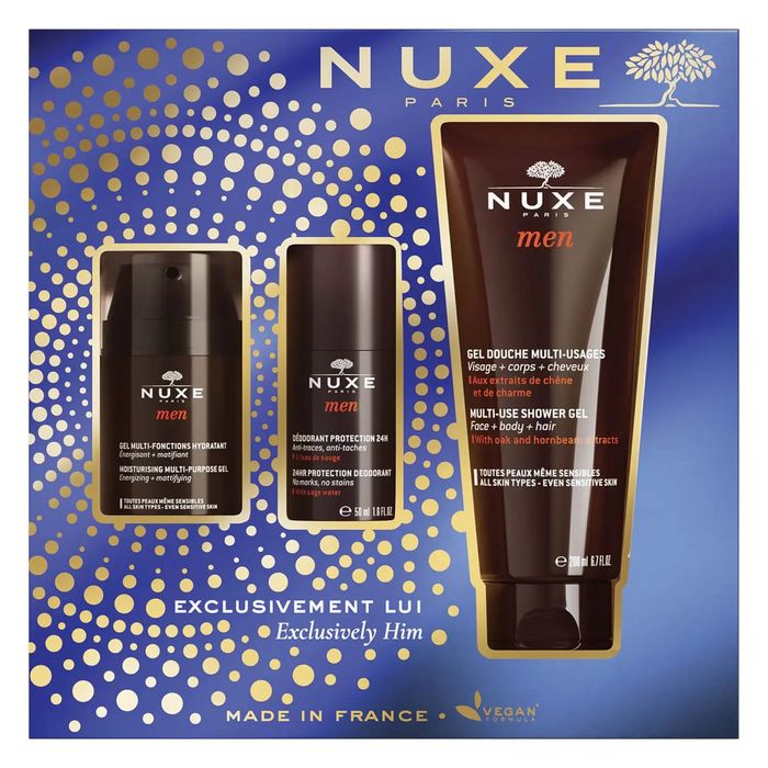 NUXE COFFRET MEN GEL DOUCHE + GEL HYDRAT + DEODORANT