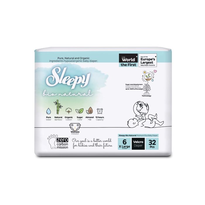 SLEEPY BIO NATUREL COUCHES BB 20-30KG T7 XXLARGE VELCRO 28PCS6247