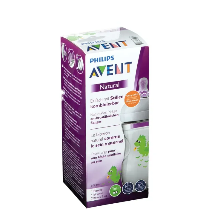 AVENT BIBERON NATURAL 1M+ DRAGON 2.0 9OZ 260ML 070/24