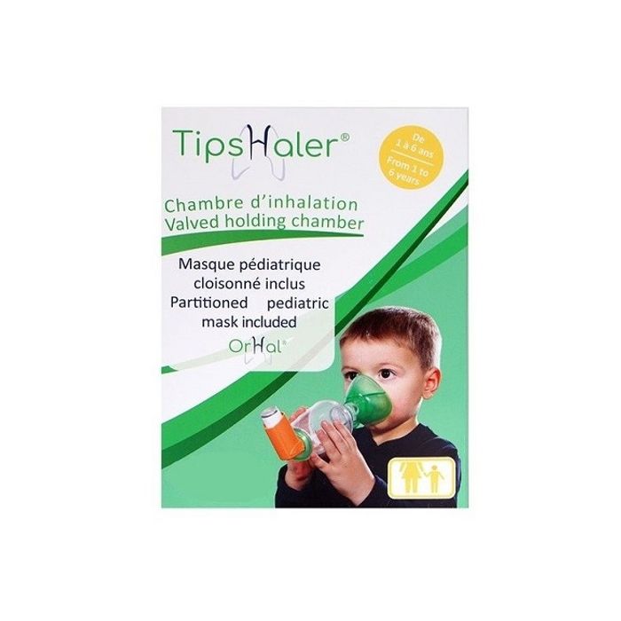 CHAMBRE D'INHALATION TIPS HALER PEDIATRIQUE (MASQUE CLOISONNE) 1 A 6 ANS
