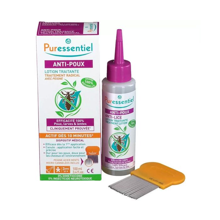 PURESSENTIEL ANTI POUX LOT+PEIGNE 10MIN 100ML PACK