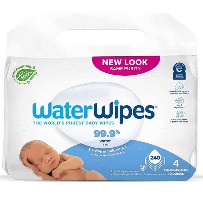 LINGETTES BEBE WTERWIPES 4 X 60 PACK