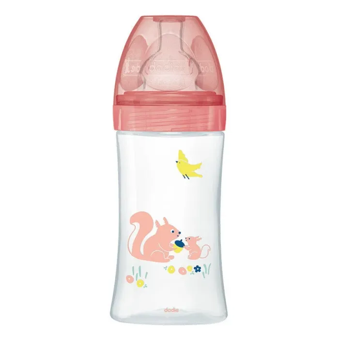 DODIE BIBERON SENS 270ML 0-6M ROSE ECUREUIL 6606