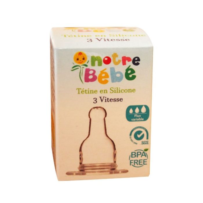 NOTRE BEBE TETINE SILIC 3 VITESSE REGLABLE