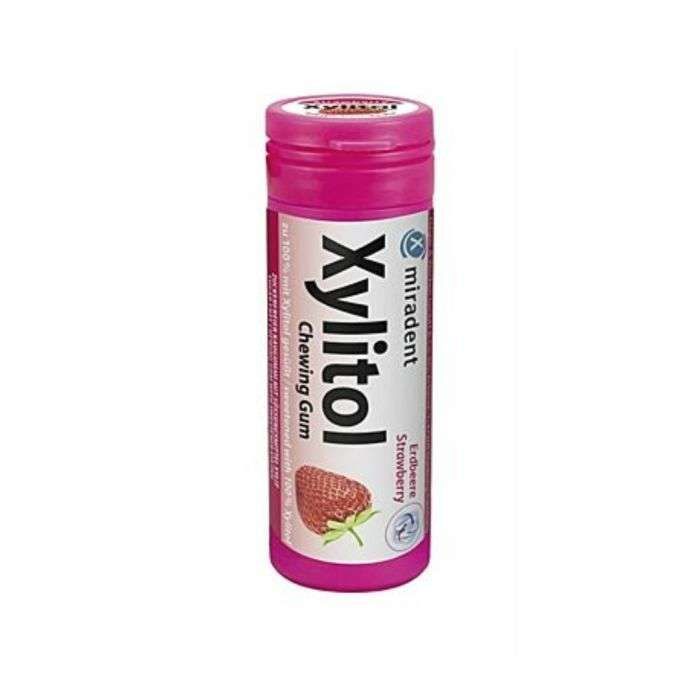 MIRADENT XYLITOL 3D CHEWING-GUM FRAISE KIDS 30P/966