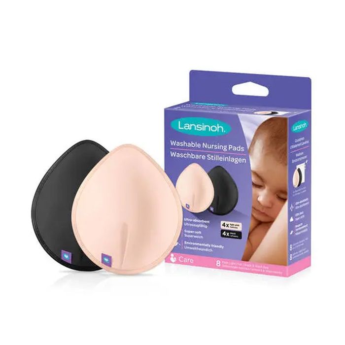 LANSINOH COUSSINETS D'ALLAIT LAVABLE(ROSE/NOIR)X4