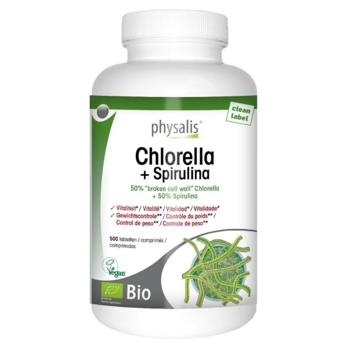 CHLORELLA+SPIRULINE BIO 500CP PHYSALIS