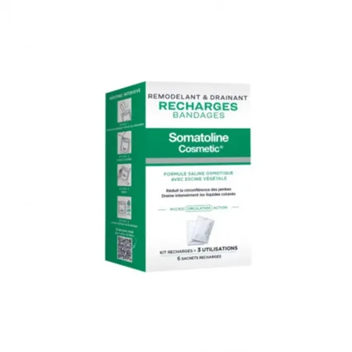 SOMATOLINE RECHARGES BANDAGES REMODLANT DRAINANT X6 SACHET