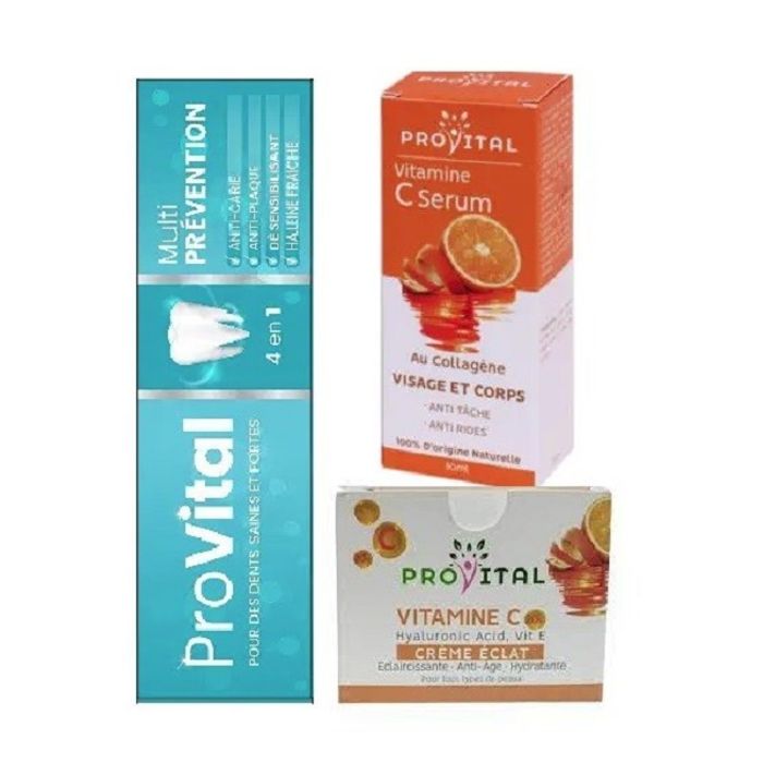PROVITAL PACK(SERUM VITAMINE C+CR ECLAT VITAMINE C+DETIF MULTI.PREVENTION)
