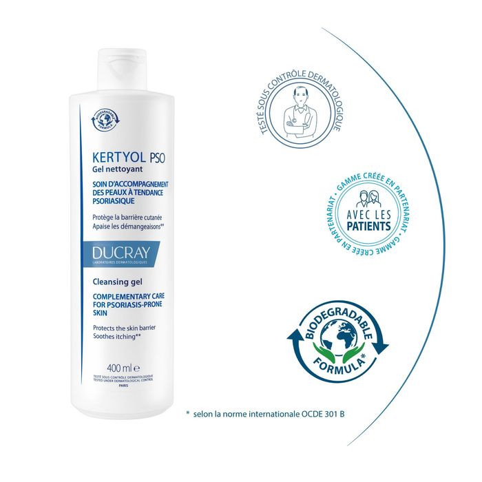 DUCRAY KERTYOL PSO GEL NETTOYANT 400ML