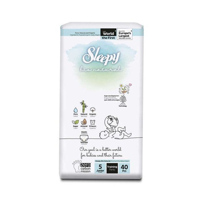 SLEEPY BIO NATUREL COUCHES BB 11-18KG T5 JUNIOR 40PCS6223