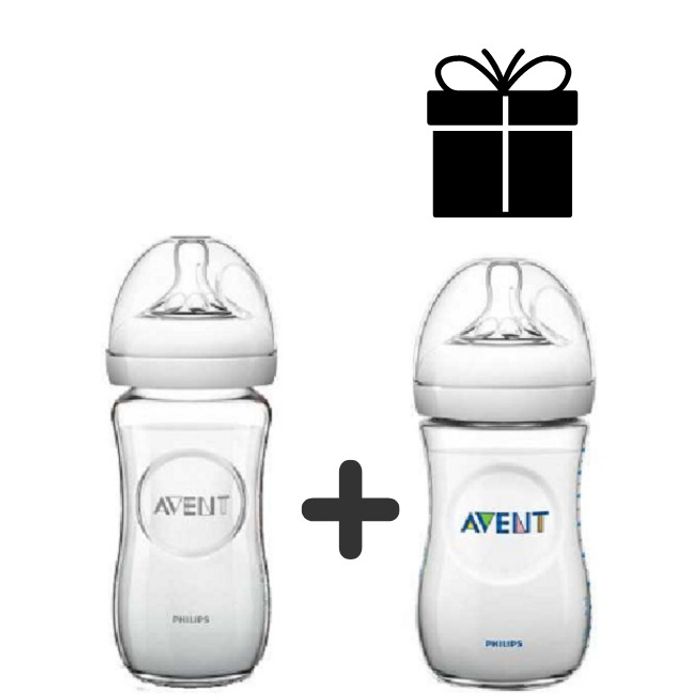 AVENT BIBERON EN VERRE 240ML + BIBERON 260ML PACK